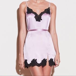 Fleur Du Mal James Lace Slip Skirt in Sweet Pea